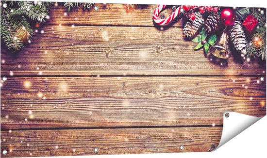 Textielposter Kubistika Kerst - Bos met Dennenbomen