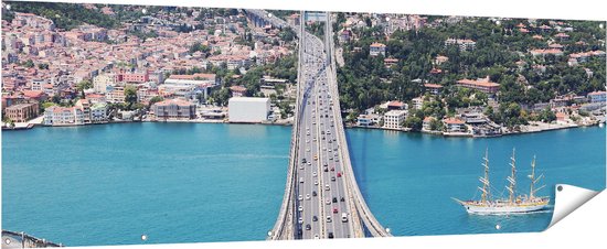 Foto: Gards tuinposter istanbul bosporus brug vanaf boven 210x70 cm tuindoek tuindecoratie wanddecoratie buiten tuinschilderij