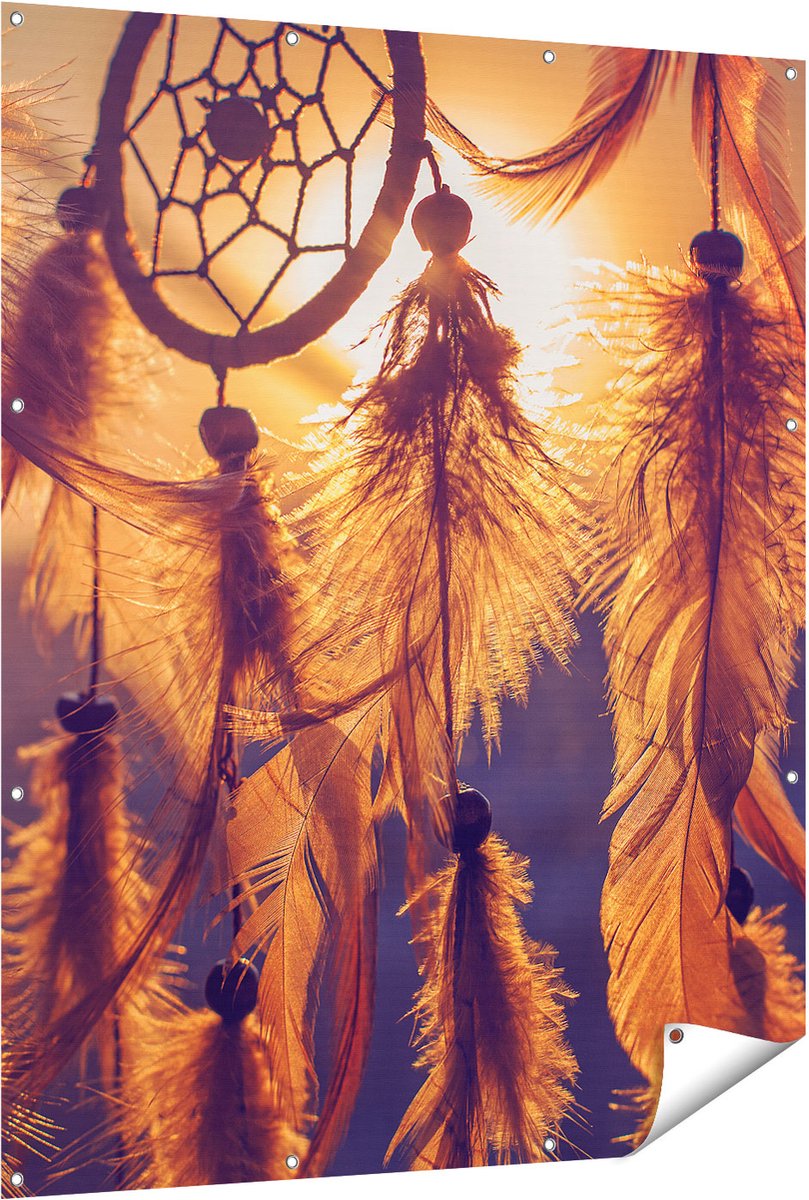 Gards Tuinposter Amulet van de Indianen - Symbool - Ketting - 120x150 cm - Tuindoek - Tuindecoratie - Wanddecoratie buiten - Tuinschilderij Multikleur
