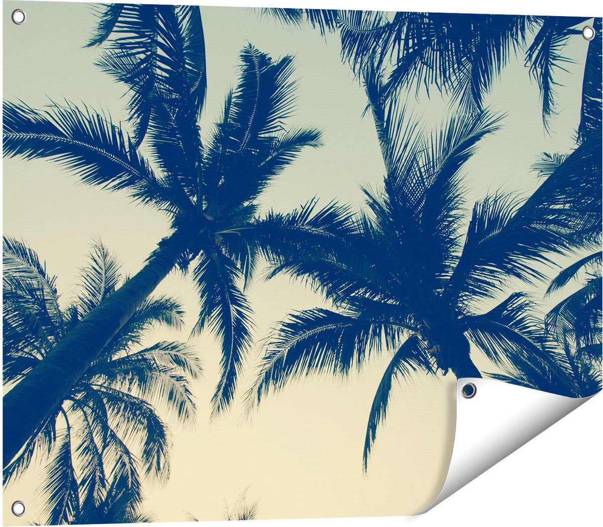 Gards Tuinposter Palmbomen Bladeren - 80x60 cm - Tuindoek - Tuindecoratie - Wanddecoratie buiten - Tuinschilderij Multikleur