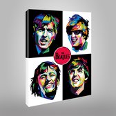 Toile WPAP Pop Art Les Beatles - 50x70cm