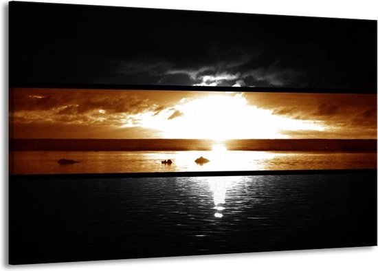 Peinture sur toile Sunset | Sépia, Marron | 140x90cm 1 Liège