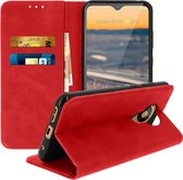 Geschikt voor Nokia 5.3 Wallet Case Soft-touch kaarthouder Magnetische klep rood