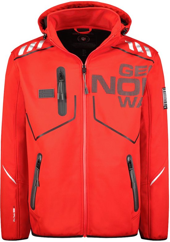 Giacca Uomo Geographical Norway RAINMAN - Impermeabile, In Poliestere, Colore Rosso, Per Attività All'aperto