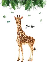 Stickerkamer® - Muurstickers - Kinderkamer - Babykamer - Giraffe - Tropisch - Jungle - Muurdecoratie - Muursticker - Beesten - Dieren