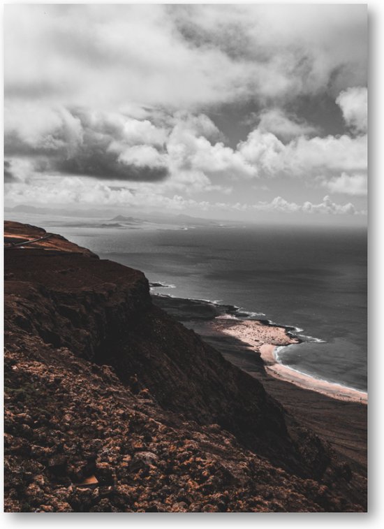 Kust met wolken - Lanzarote - Fotoposter 50x70