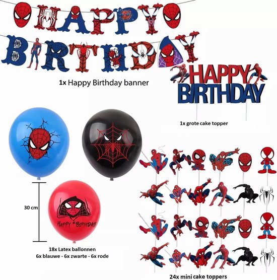 Guirlande Spiderman drapeaux pour fête d'anniversaire– Dragées