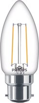 Philips Classic LEDcandle B22 B35 2W 827 Helder | Extra Warm Wit - Vervangt 25W.