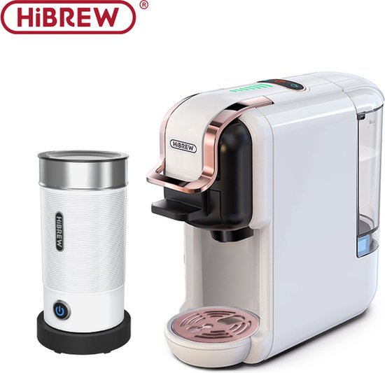 HiBrew - Koffiezetapparaat/ melkopschuimer - Wit - Koffie - Koffiemachine - 5-in-1 Compatibel ontwerp - Koud/warm functie - Dolce gusto apparaat - Koffiezetapparaat cups