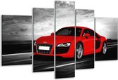 Glasschilderij Audi, Auto - Zwart, Grijs, Rood - 170x100cm 5Luik - Foto Op Glas - Geen Acrylglas Schilderij - 6000+ Glasschilderijen Collectie - Wanddecoratie
