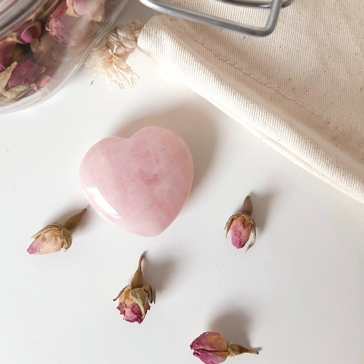 Cœur En Quartz Rose 40mm - Pierre Semi-Précieuse Pour Création Bijou Ou Décoration