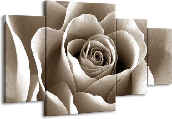 Peinture | Peinture sur toile Rose, Fleur | Sépia | 160x90cm 4 Liège | Tirage photo sur toile