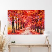 Peinture sur toile Forêt d'automne colorée
