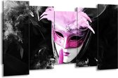 Masque de peinture sur toile | Noir, gris, violet | 150x80cm 5Liège
