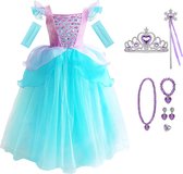 The Better Merk - Robe de princesse fille - Robe de sirène - Ariel - taille 98/104 (100) - vêtements de carnaval - cadeau fille - vêtements d'habillage - La petite robe de sirène