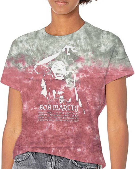 Bob Marley - Exodus Playlist Heren T-shirt - M - Grijs/Rood