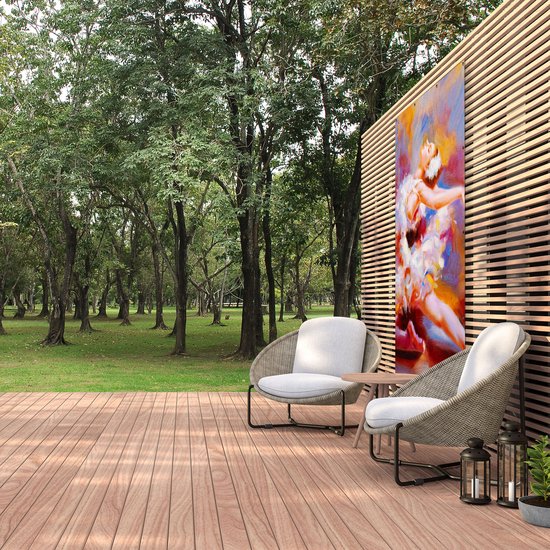 Affiche de jardin Gards - Peinture à l'huile Ballerine - Ballet - 120x180 cm - Toile de jardin - Décoration de jardin - Décoration murale extérieure - Peinture de jardin