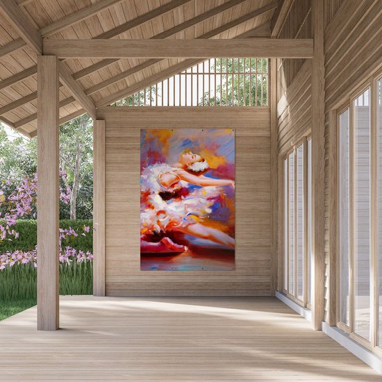 Affiche de jardin Gards - Peinture à l'huile Ballerine - Ballet - 120x180 cm - Toile de jardin - Décoration de jardin - Décoration murale extérieure - Peinture de jardin