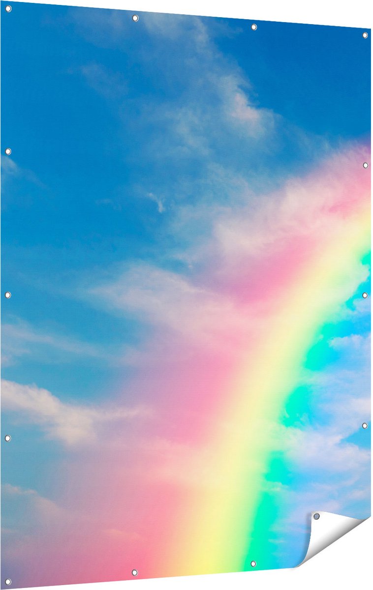 Gards Tuinposter Regenboog - 120x160 cm - Tuindoek - Tuindecoratie - Wanddecoratie buiten - Tuinschilderij Multikleur