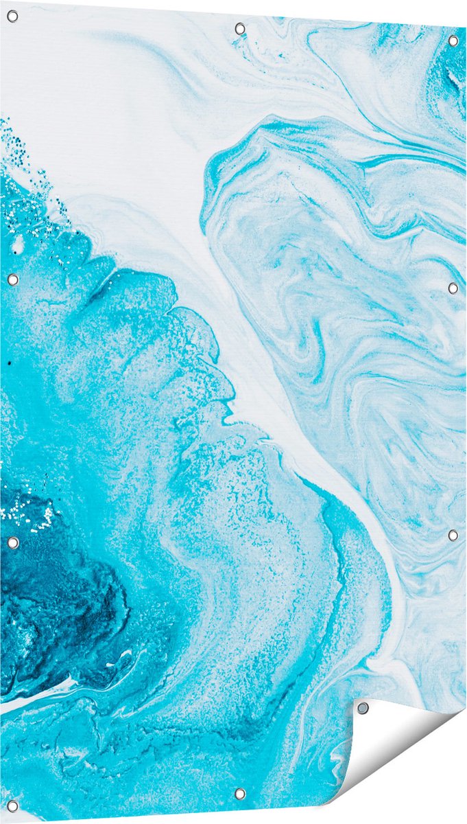Gards Tuinposter Abstracte Kunst van een Oceaan - 80x120 cm - Tuindoek - Tuindecoratie - Wanddecoratie buiten - Tuinschilderij Multikleur