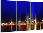 Glasschilderij Modern - Blauw, Geel - 120x80cm 3Luik - Foto Op Glas - Geen Acrylglas Schilderij - GroepArt 6000+ Glas Art Collectie - Maatwerk Mogelijk