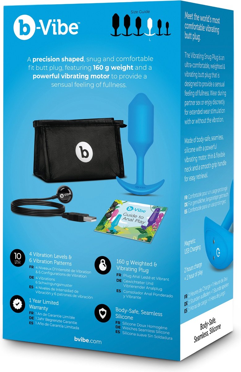 Goedkoopste B-Vibe - Vibrerende Snug Plug 3 (L) Blauw