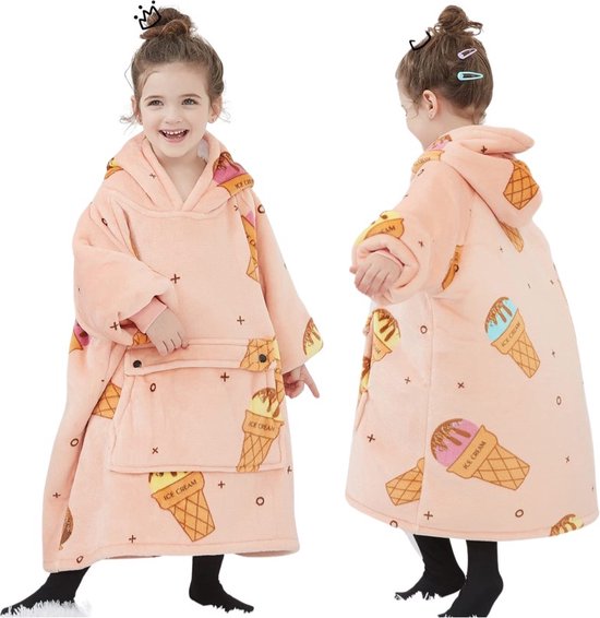 Poncho plaid kids - Licorne - Convient aux enfants de 3 à 10 ans