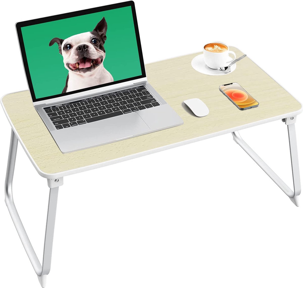 Table De Lit Portable Pour Ordinateur Portable, Bureau Pour Ordinateur  Portable, Support De Lecture, Bureau Avec Pieds Pliables Et Fente Pour  Gobelet, Pour Petit Déjeuner, Lecture