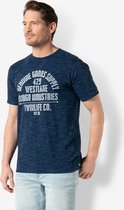Twinlife Heren indigo injection - T-Shirts - Luchtig - Vochtabsorberend - Blauw - 2XL