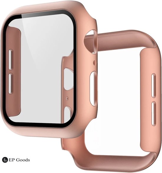 EP Goods - Full Cover/Hoesje - Screen Protector - Geschikt voor Apple Watch Series 4/5/6/SE 40mm - Hardcase - Protection - Rosegoud