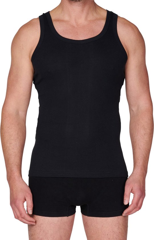 HL-tricot heren onderhemd zwart - 100% Katoen - L