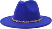 Fedora Hoed - Chain Kobalt Blauw | Verstelbaar | 56 - 60 cm | Katoen / Polyester | Fashion Favorite