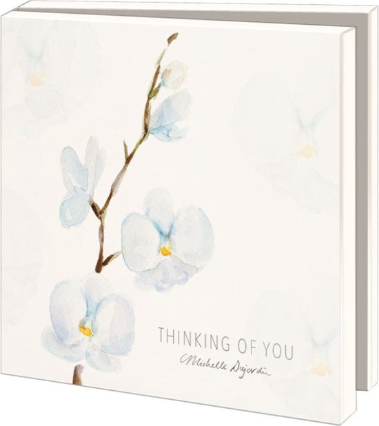 Kaartenmapje met env, vierkant: Thinking of you, Michelle Dujardin