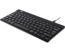 R-Go Compact Break Toetsenbord, Met LED Pauze indicator, Mini USB toetsenbord, Ergonomisch design, AZERTY(BE), Bedraad, Zwart