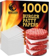 Mountain Grillers® Non-stick Hamburgerpapier - 1000 Vellen - BBQ & Hamburgers - Gemakkelijk te scheiden, ook voor koelkast of vriezer