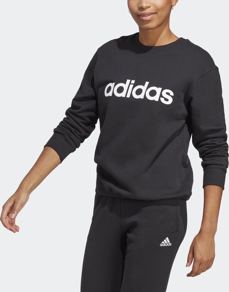 adidas Sportswear Essentials Linear French Terry Sweatshirt Dames Zwart
