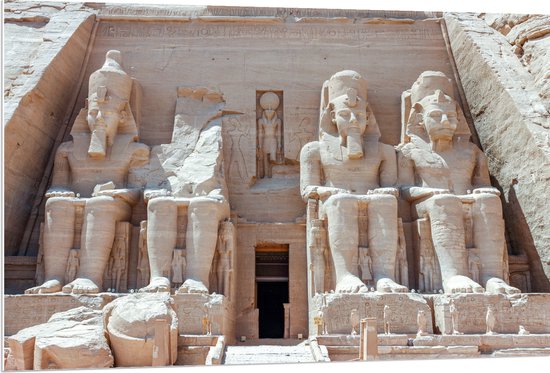 PVC Schuimplaat- De Tempels van Abu Simbel in Egypte - 120x80 cm Foto op PVC Schuimplaat