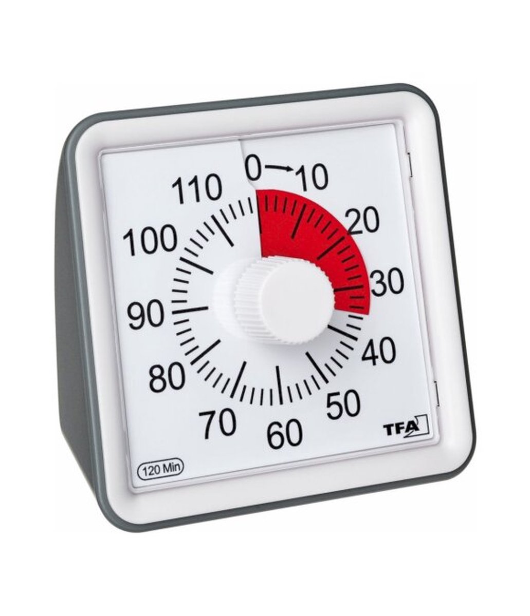 TFA Dostmann Timer VISUAL Timer Wit Analoog