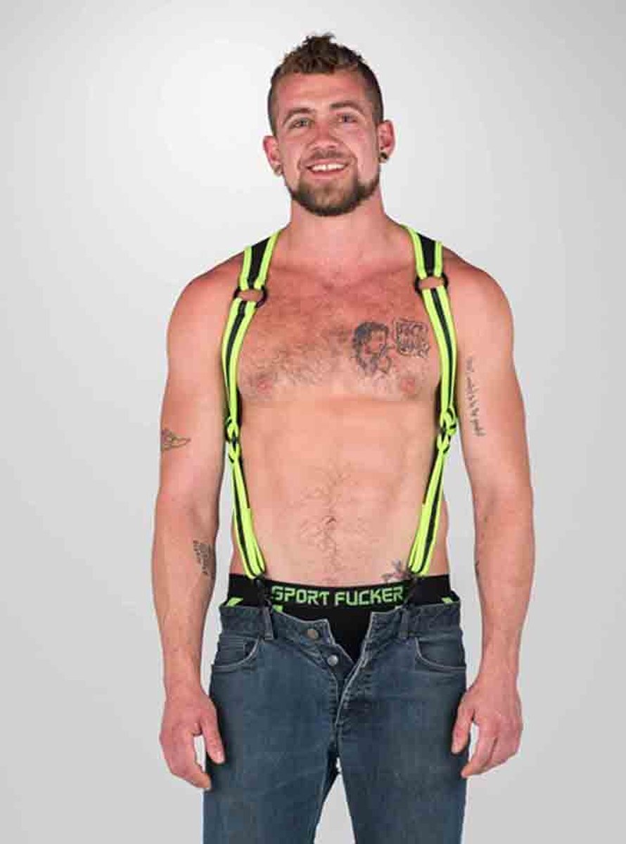 665 Neoprene - Riemenbody - Bretels Heckler Harness - Zwart/Groen - Maat S/M