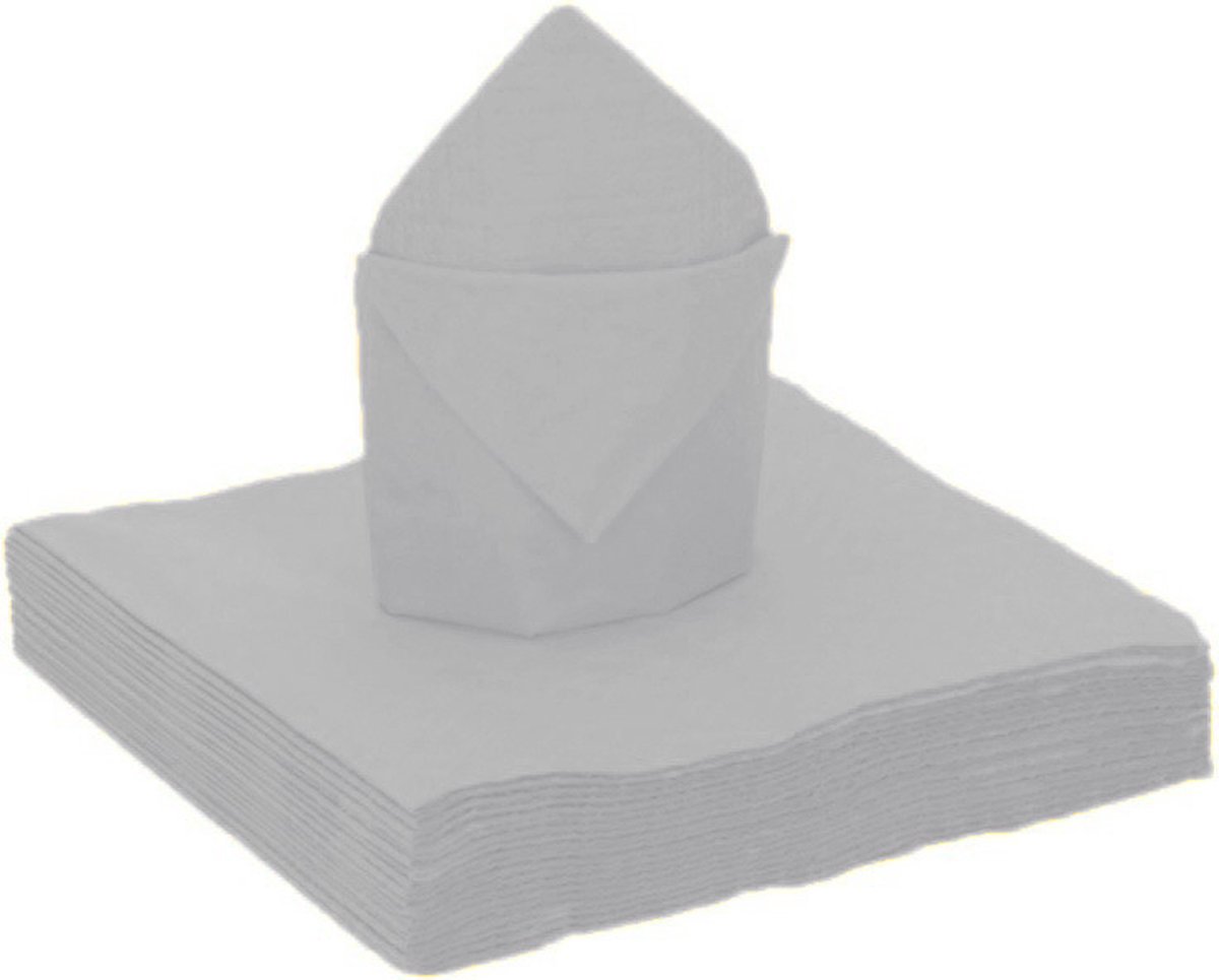 Santex feest servetten - 25x stuks - zilver - 40 x 40 cm - papier