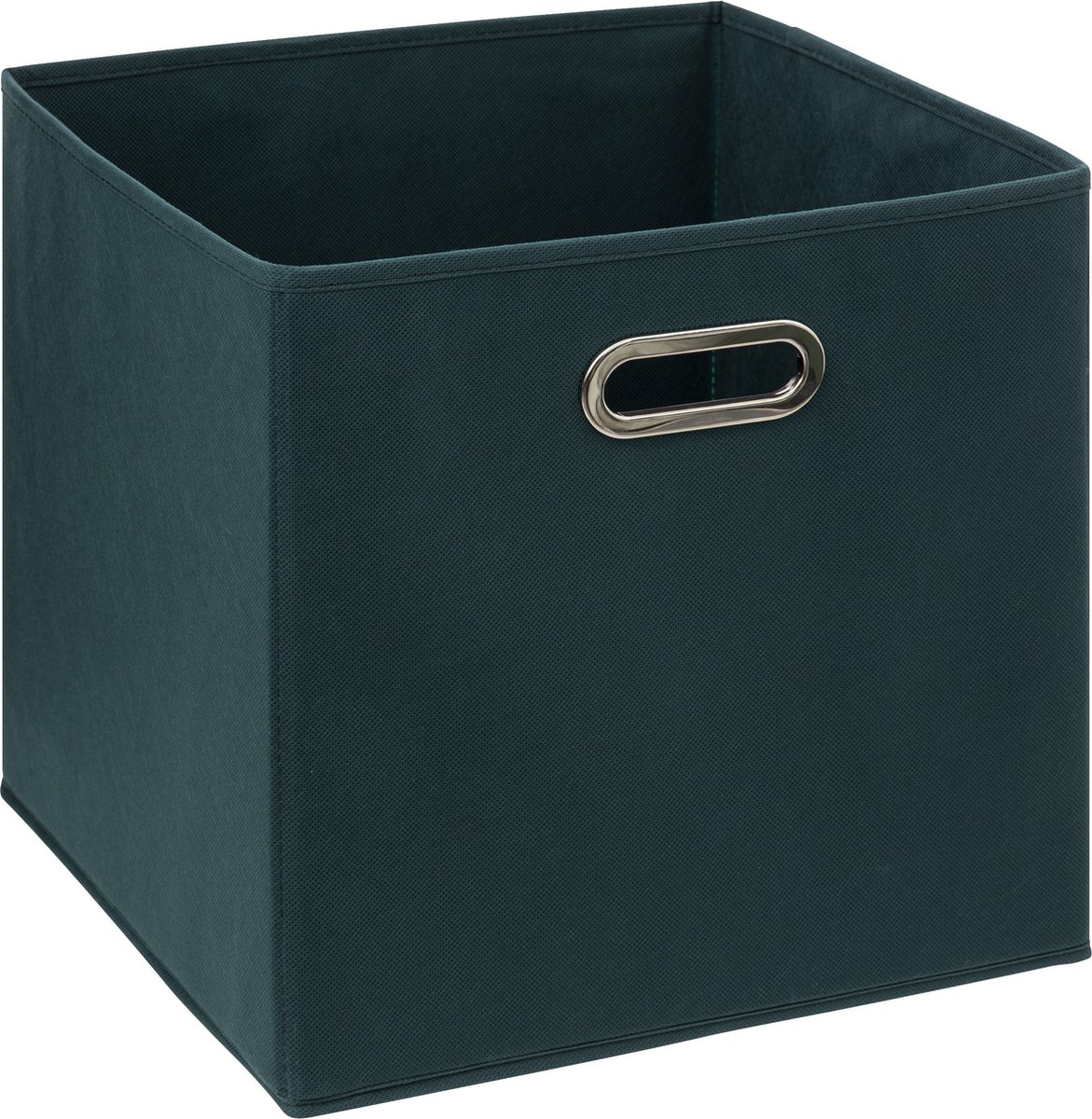 5Five Opbergmand/kastmand 29 liter smaragdgroen linnen 31 x 31 x 31 cm - Vakkenkast manden