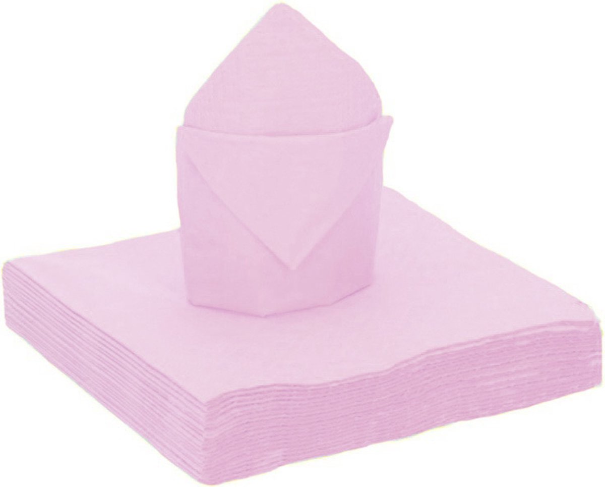 Santex feest servetten - 20x stuks - lichtroze - 40 x 40 cm - papier