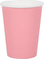 Santex feest/verjaardag bekertjes - 10x - roze - karton - 270 ml