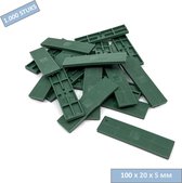 TQ4U Stelplaatje - Uitvulplaatje - Beglazingsblokje - 20 x 100 x 5 mm - Kunststof - Grootverpakking 1.000 stuks