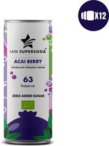 I am Supersoda Acai Berry 24x0.25L - Boisson gazeuse 100% bio - faible en sucres - faible en calories/kcal