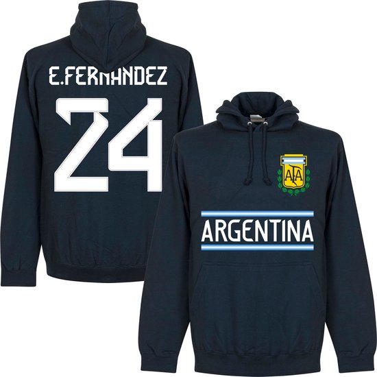 Argentinië E. Fernandez 24 Team Hoodie - Navy - XXL
