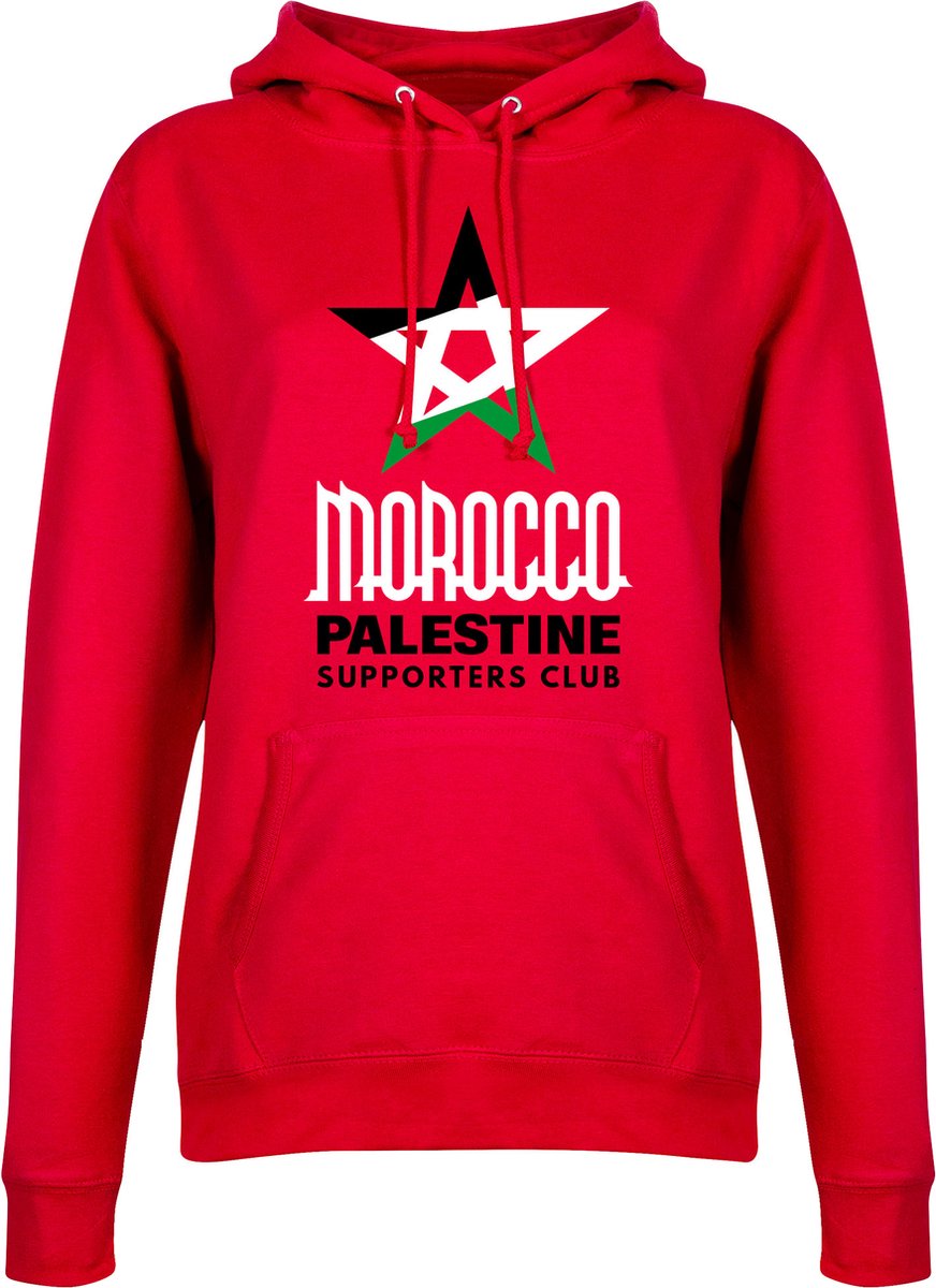 Marokko Palestina Supporters Club Dames Hoodie - Rood - XL