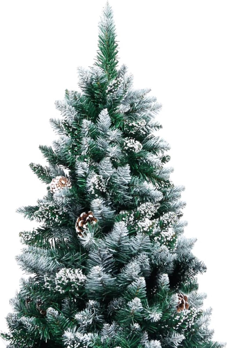 vidaXL Kunstkerstboom met scharnieren en sneeuw 210 cm