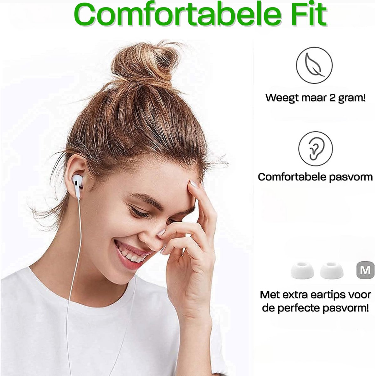 2 Pack Lightning Oortjes iPhone Oordopjes Comfortabel Handige
