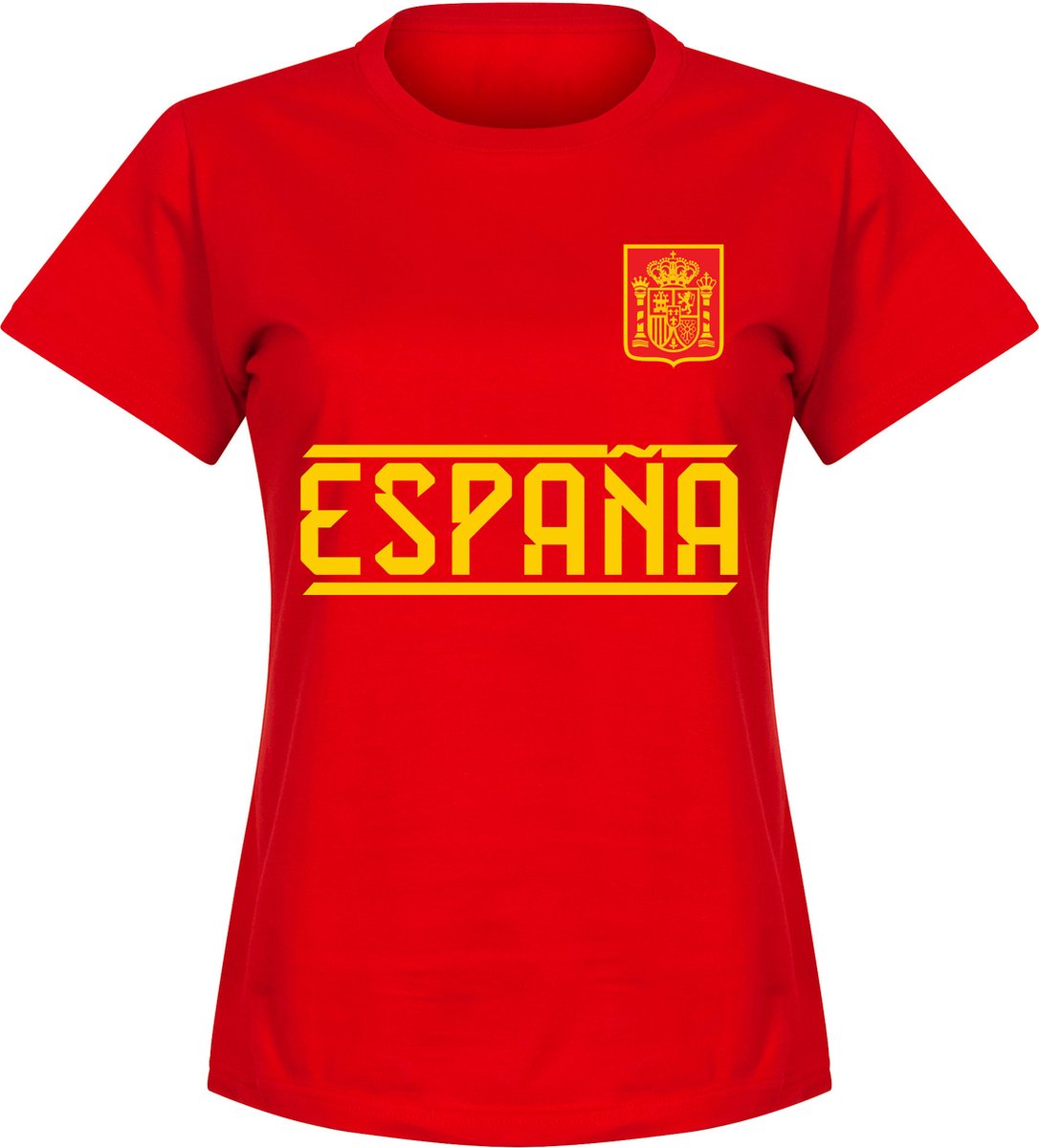 1086x1200.jpg Spanje Dames T-Shirt - Rood - M - Afbeelding 1
